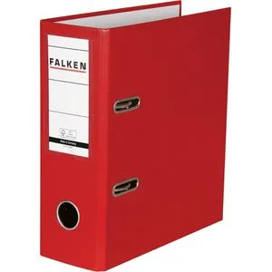 Falken Ordner 11285657, PP, A5 hoch, 8cm, Kunststoffordner, rot