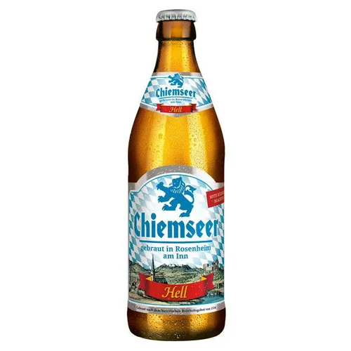 Chiemseer Hell 12er Bierbox - Bayerisches Helles - Bierbox mit 12 Flaschen Chiemseer Hell, einem erfrischenden Hellen mit 4,8% vol. - das perfekte Geschenk für Bierliebhaber!