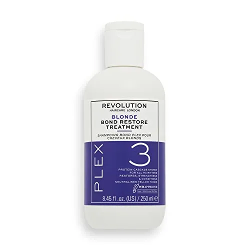 MAKE UP REVOLUTION Haarpflege-Set Blonde Plex 3 - Bond Restore Treatment 250ml - Haarkuren für blondes Haar, revitalisiert und repariert geschädigtes Haar mit innovativer Bond-Technologie, 250 ml.