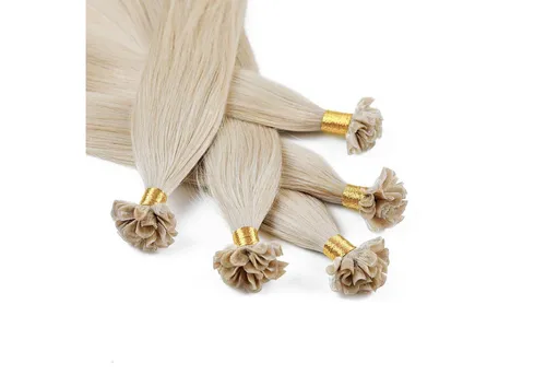 hair2heart Echthaar-Extension Bonding Extensions - glatt #10/1 Hell-Lichtblond Asch 1g 50cm