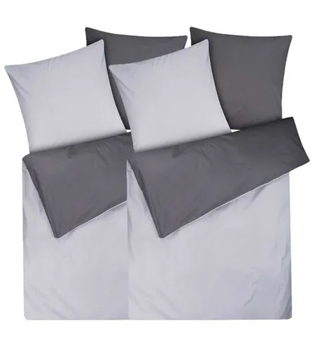 MOON Heimtextilien Wendebettwäsche 2er Pack MOON Renforcé UNI Bettwäsche 100% Baumwolle 135x200 / 80x80