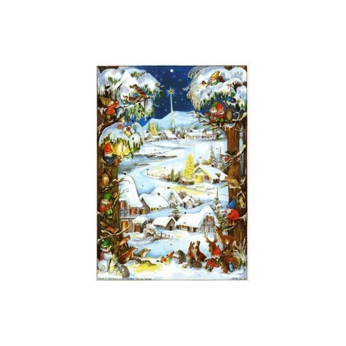 RSV66 - Adventskalender Bunte Weihnachten im Schnee, zauberhafte Winterlandschaft mit Glitter und 24 Überraschungen