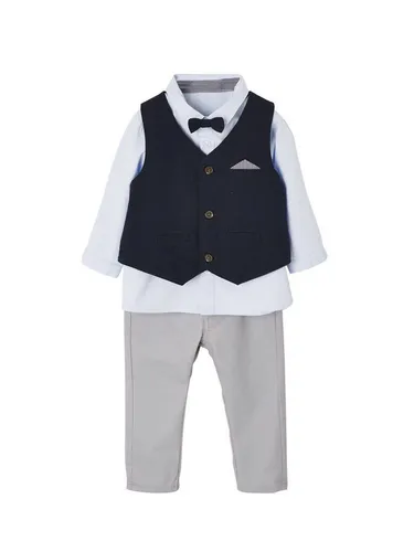 Vertbaudet Festliches Anzug-Set für Baby Jungen in Blau/Nachtblau/Grau - Elegantes Anzug-Set für Baby Jungen, ideal für besondere Anlässe. Pflegeleicht bei 40 °C, perfekt für kleine Entdecker.