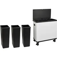 SVITA SR3X18 Sensor-Mülleimer 54L mit 3 Fächern - Hygienisches Mülltrennsystem mit 3 Fächern für einfache Abfallentsorgung. Berührungslose Sensortechnik für komfortables Öffnen und herausnehmbare Inneneimer für müheloses Entleeren. Ideal für Küche und Büro.