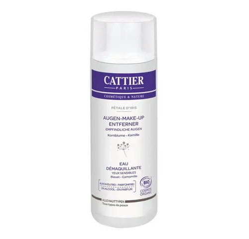Cattier Pétale d'Iris Augen-Make-Up-Entferner 150 ml - Gesichtsreinigung mit sanfter Formel, entfernt mühelos selbst wasserfestes Make-up und ist für empfindliche Augen geeignet.