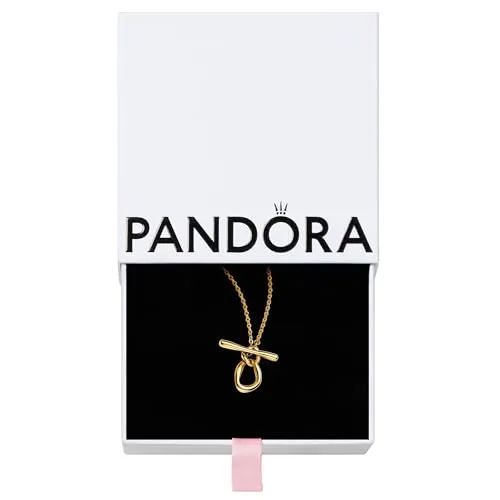 PANDORA Essence Organisch Geformte Kreise Halskette - Ketten für Damen mit einzigartigem T-Verschluss aus Sterling Silber, feine vergoldete Kreise symbolisieren die Schönheit der Unvollkommenheit.