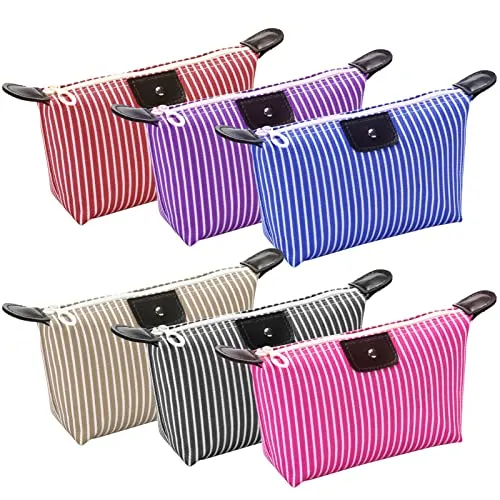 Kosmetiktasche Klein Set, INHEMING 6 Stück Mini Reise Makeup Tasche Kosmetiktasche Wasserdicht Kulturbeutel Kulturtasche mit Reißverschluss für Mädchen Frauen Kinder