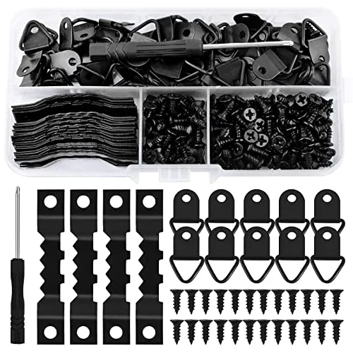 Stück Bildaufhänger Bilderhaken Bild Aufhänger für Bilder Haken Wand für Bilderrahmen Zackenaufhänger mit Schrauben Für Foto Bilderrahmen für Haus Büro Bild Malerei Hängen, Schwarz 251