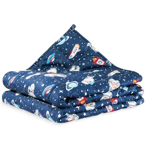 4FIZJO Gewichtsdecke für Kinder 3 kg 100x150 cm, Dunkelblau