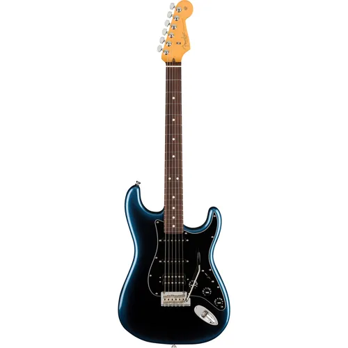 Fender AM Pro II Strat HSS DK NIT E-Gitarre - ST-Style E-Gitarre mit V-Mod II Tonabnehmern und Push/Pull-Regler für flexible Klangvariationen; ideal für kreative Musiker.