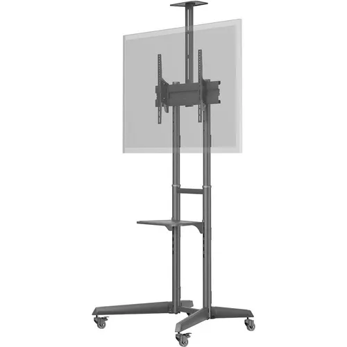 GOOBAY 59508 TV Roll-Ständer für 37''-70'' Fernseher - Externe Festplatten, mobiler TV Roll-Ständer mit 4 Rollen für sicheren Stand, höhenverstellbare Kameraablage für optimale Telefonkonferenzen und integriertes Kabelmanagement.