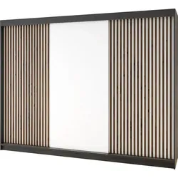 IOSA Schwebetürenschrank 200 cm, 3-türig mit 4 Schubladen in schwarz von A&J MöbelLand