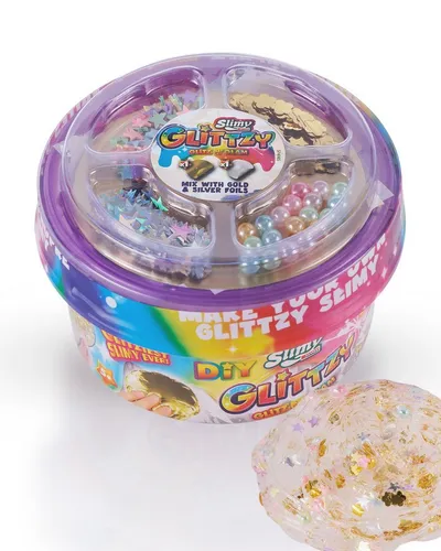 Slimy® Knete GLITTZY DIY 200g (1-tlg), Original Spielmasse mit Mix-Ins zum Selbermischen für Kinder