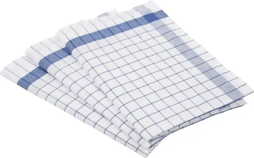 ROSS Geschirrtuch Exclusiv, 3-tlg. Set mit Karofond in blau von ROSS