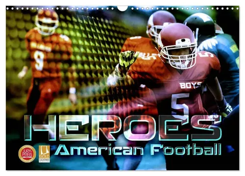 Renate Bleicher | HEROES - American Football Wandkalender 2026 - Fantastische Bildkompositionen dynamischer Actionszenen im DIN A3 Querformat. Ideal für Football-Fans und als Geschenk für Sportbegeisterte.