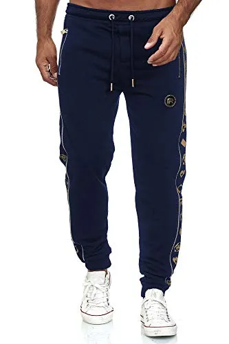 Redbridge Herren Jogginghose R-Logo Premium Blau XL - Sportliche Jogginghose für Herren mit seitlichen Reißverschlusstaschen, aus hochwertigem Materialmix für optimalen Tragekomfort und Langlebigkeit, ideal für Freizeit und Sport.