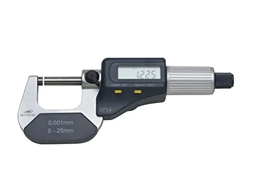 Helios Preisser Digitale Bügelmessschraube 0912 501 - Bügelmessschraube mit Schutzart IP54, präzise Ablesung auf 0,001 mm, ideal für präzise Messungen im industriellen Einsatz.