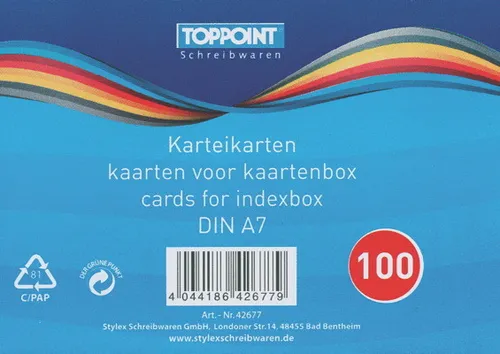 Stylex Karteikarten DIN A7 weiss liniert 100 von STYLEX