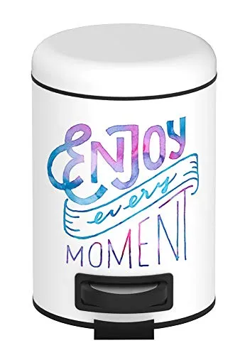 WENKO 22738100 Enjoy Kosmetikeimer, Mülleimer mit Tretmechanismus, Fassungsvermögen 3 L, Stahl, Mehrfarbig, 22.5 x 17 x 25 cm