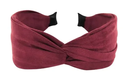 axy Breiter Haarreif mit raffiniertem Knoten aus leichtem Flanellstoff Wunderschön Damen Stirnband Haarschmuck Haarreifen Hairband HRD6 (Rot, Extra Breit)