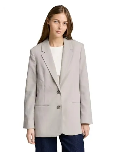 TOM TAILOR Denim Regular Fit Blazer - Klassischer Regular Fit Blazer mit praktischen Eingriffstaschen. Ideal für stilvolle Anlässe und den Alltag, gefertigt aus pflegeleichten Materialien für einen unkomplizierten Look.