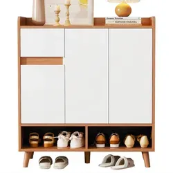 Beaok Schuhschrank, Weiß, Holzwerkstoff, 90x99x35 cm, Garderobe, Schuhaufbewahrung, Schuhschränke