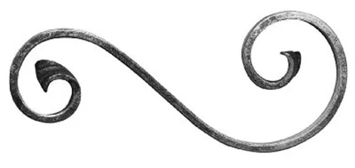 S-Schnecke Zierelement Deko, Maße: 205x85 mm Material: 12x5 mm Stahl S235JR, roh