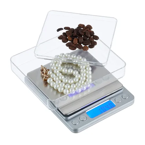 Digitale Feinwaage für präzises Wiegen - Präzise digitale Feinwaage mit Edelstahl-Oberfläche, ideal für Küchen und Hobby. Kompakt, mit 10,5 cm Breite und 1 Jahr Herstellergarantie.