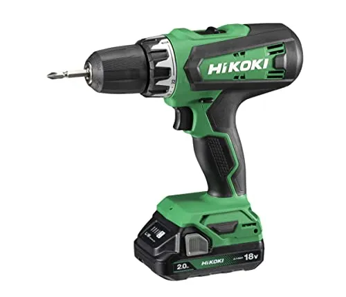 HiKOKI Akkuschrauber DS18DF - 18V, 53 Nm, 2-Gang, LED-Licht - Akkuschrauber mit 53 Nm Drehmoment für kraftvolles Arbeiten, inklusive 2 Akkus und Ladegerät. Ideal für Holz und Metall, auch in dunklen Bereichen dank LED-Licht.