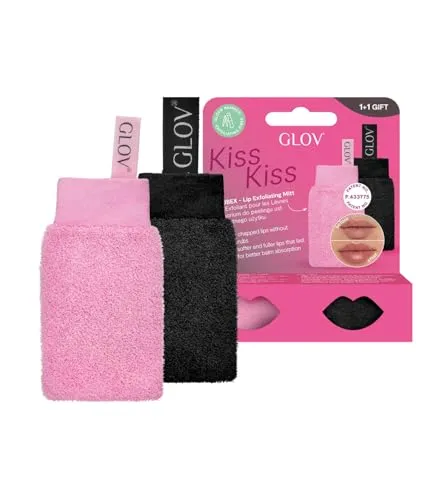 Glov Lippenpflege Tuch Set 2er Set Lip Exfoliation Handschuhe in Pink und Schwarz für Geschmeidige Lippen und Optimale Pflege Perfekt für Jeden Tag oder Als Mitbringsel