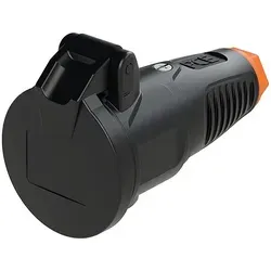 Produktbild Schutzkontaktkupplung mit Klappdeckel, Vollgummi (schwarz/orange)