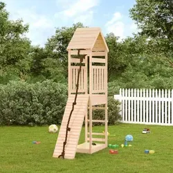 vidaXL Spielturm mit Kletterwand aus Massivholz - Spielplatz für den Garten, aus robustem Kiefernholz mit Kletterwand und Sandkasten – ideal für Kinder von 3-8 Jahren, bietet unendlichen Spielspaß und Sicherheit!