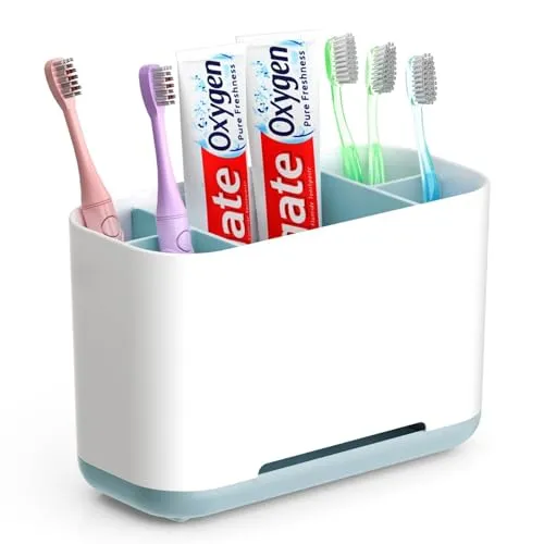 GlasFlength Aufsteckbürsten Halter und Zahnbürstenhalter aus lebensmittelechtem Silikon ideal für Badezimmer mit Abfluss und Anti-Rutsch Funktion- schwarz