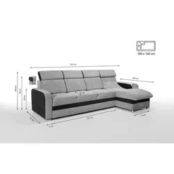 Robin Bristol Ecksofa mit Schlaffunktion