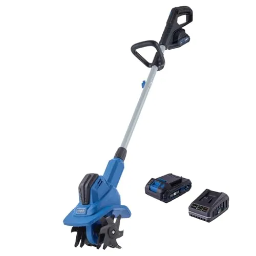 Scheppach Akku Bodenhacke C-MT200-X Gartenfräse Motorhacke mit Arbeitsbreite 20cm | Arbeitstiefe 15,5cm | Drehzahl 6 Stufen / 230min-1 | 20V-IXES-Serie | 10 Jahre Garantie | mit 2Ah Akku & Ladegerät