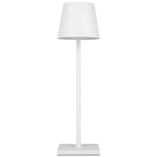 MasterLED LED Dimmbare Akku Tischlampe Kabellose, Wiederaufladbar Warme Lichtfarbe Nachttischlampe mit USB Ladestation, Weiß