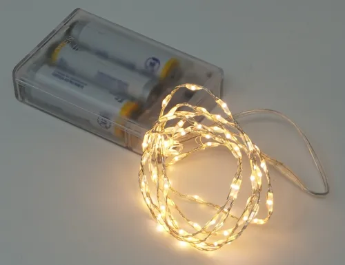 CBK-MS Lichterkette 66 Micro LED warmweiß 100 cm mit Timer Batteriebetrieb für Blumendeko oder zum verschönern Ihrer Wohnung