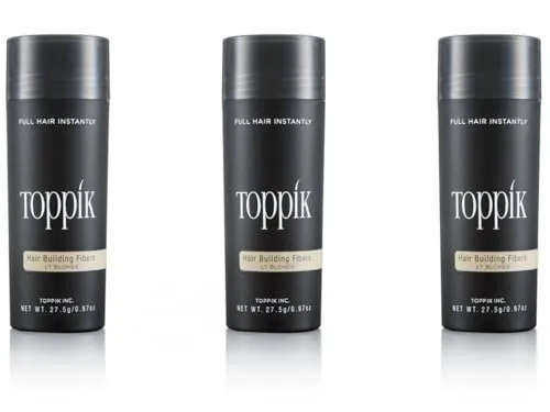 TOPPIK Haarverdichter 3x 27,5 g - Hellblond - TOPPIK Haarverdichter sorgt für sofort volleres Haar. Die natürlichen Haarfasern kaschieren dünnes Haar in Sekunden. Ideal für ein gepflegtes Erscheinungsbild und einfach anzuwenden. Für den täglichen Einsatz geeignet.