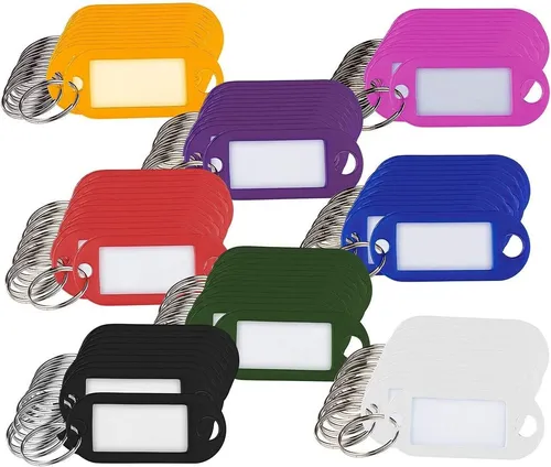 Schlüsselanhänger +Ringe Schlüsselschilder Set beschreibbar zum Beschriften 32 x