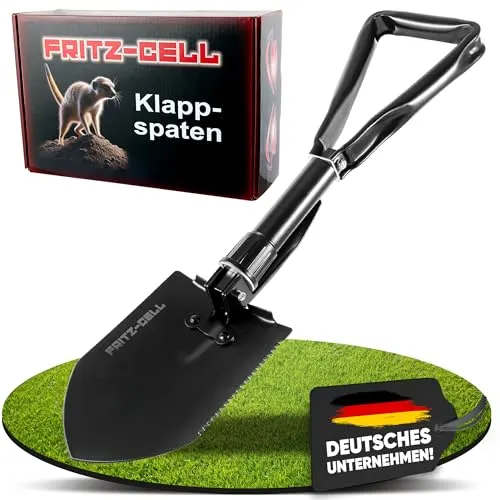 Fritz-Cell Klappspaten Bundeswehr Feldspaten Typ CC2 – Mit Hacke und Tasche