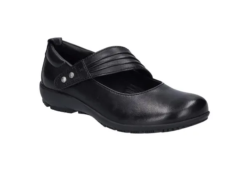 Josef Seibel Charlotte 03 Schnürschuh, schwarz - Halbschuhe aus hochwertigem Leder, mit komfortablem Klettverschluss und 1 cm Plateauhöhe für optimalen Tragekomfort im Alltag.