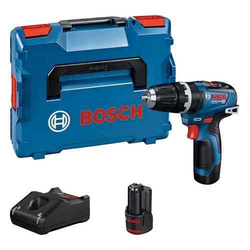 Bosch Professional 12V System Akku Schlagbohrschrauber GSB 12V-35 - Höchste Schlagzahl in der 12-Volt-Kategorie, inkl. 2x 3.0Ah Akku und Ladegerät GAL 12V-40