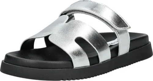 STEVE MADDEN Pantoletten aus Leder in Schwarz, Größe 38 EU - Stylische Pantoletten mit offenem Schuhspitzen-Design und bequemem Klettverschluss für lässige Outfits. Ideal für den Sommer!