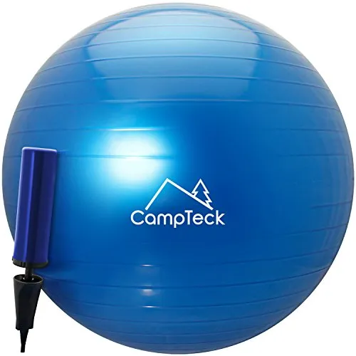 CampTeck U6764 Unisex Gymnastikball 65cm mit Handpumpe für Yoga, Fitness, Fitnessstudio, Pilates - Blau