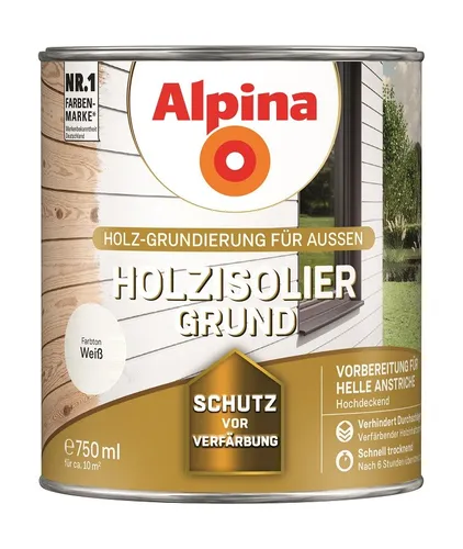 Alpina Holzisolier-Grund Weiß AUSSEN 750ml