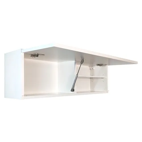 Milionmeblicom Badezimmerschrank Laura Hängeschrank Badezimmermöbel Klappbarer Badezimmer Wandschrank Teleskopöffnung - Mattweiß/Mattweiß, Maße 30 x 80 x 23 cm