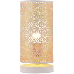 Marrakesch Stehlampe Tuza Weiss - Boho Deko - Standleuchte Tuza Weiss, stilvolle Tischlampe mit E27 Fassung aus hochwertigem Metall. Ideal für gemütliche Atmosphäre in Schlafzimmer oder Wohnzimmer.