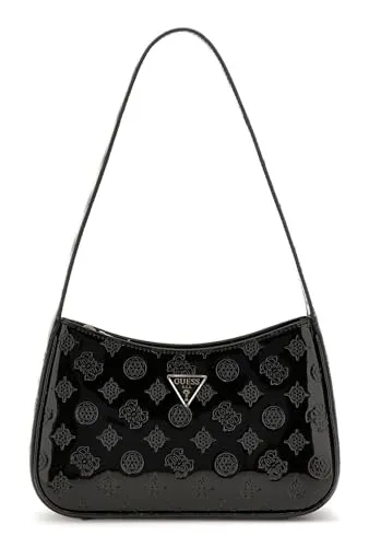 GUESS Arnela Top Zip Shoulder Bag - Elegante Damen-Schultertasche - Stylische Damen-Schultertasche in moderner Lack-Optik, ideal für den Alltag. Mit praktischem Reißverschluss und kompakten Maßen für sicheres Verstauen Ihrer Essentials.