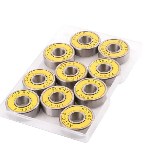 CESFONJER 10 Pcs Skateboard Kugellager | Longboard Kugellager | reibungsfreie Kugellager ABEC 9 für Skateboard, Roller, Inline Skates