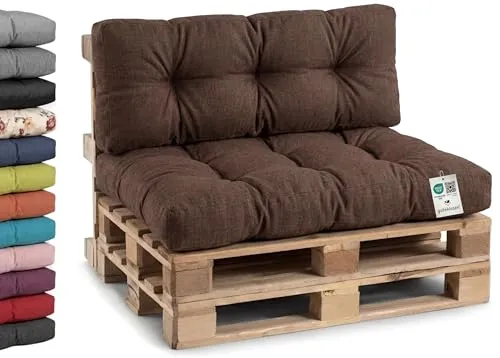 Gutekissen® Palettenkissen 120x80, gesteppt in Braun in braun von Gutekissen